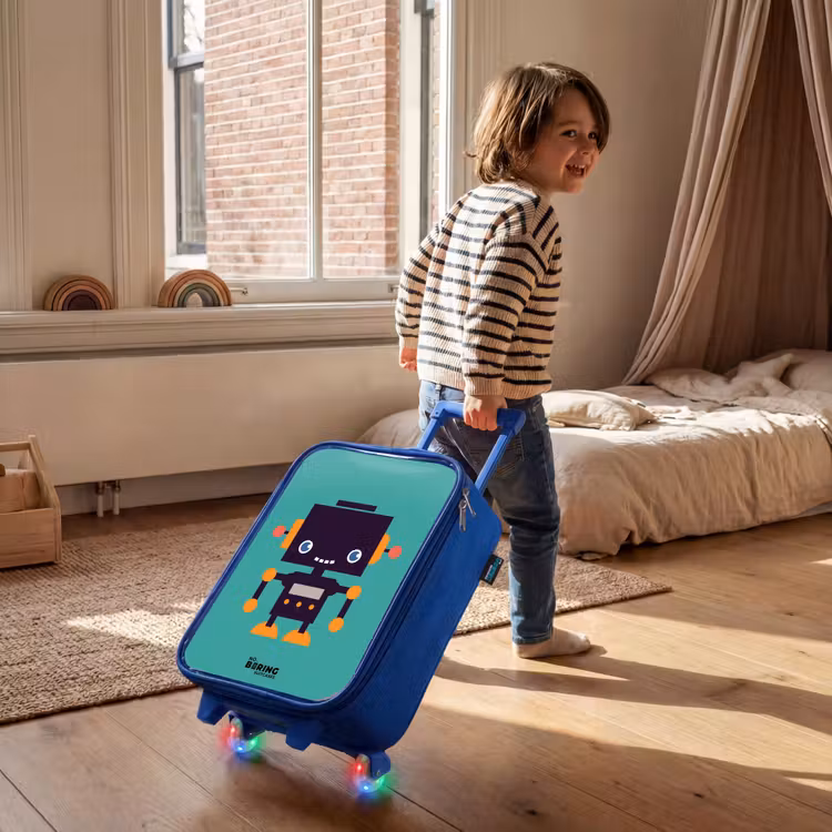 Valise enfant - Bleu - Robot vert — 2