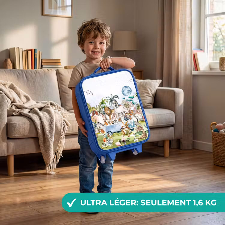 Valise enfant - Bleu - Van avec tous les animaux — 3