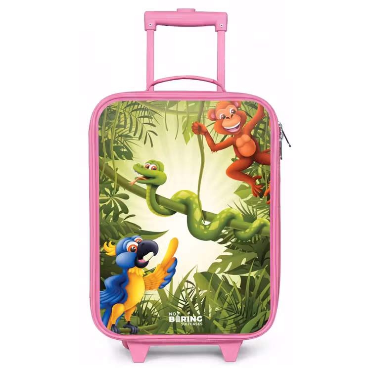 Valise enfant - Rose - Animaux dans la jungle — 1