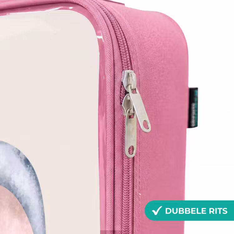 Valise enfant - Rose - Dessin d'éléphant sur fond beige — 7