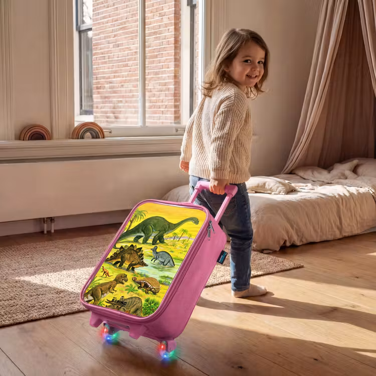 Valise enfant - Rose - Dinos au bord de l'eau — 2
