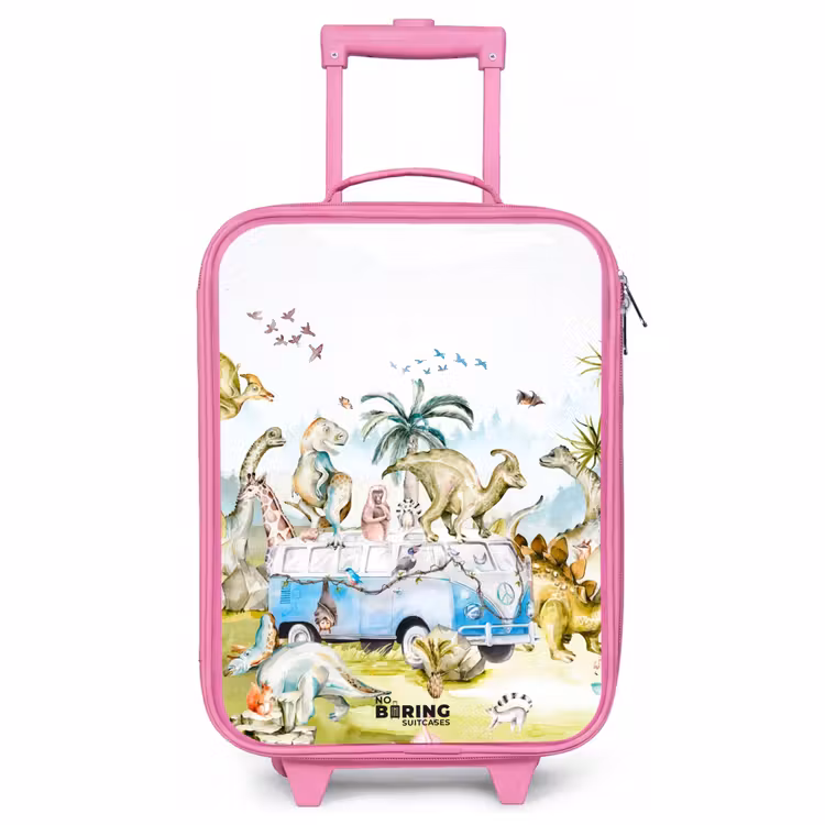Valise enfant - Rose - Fourgon avec dinos — 1
