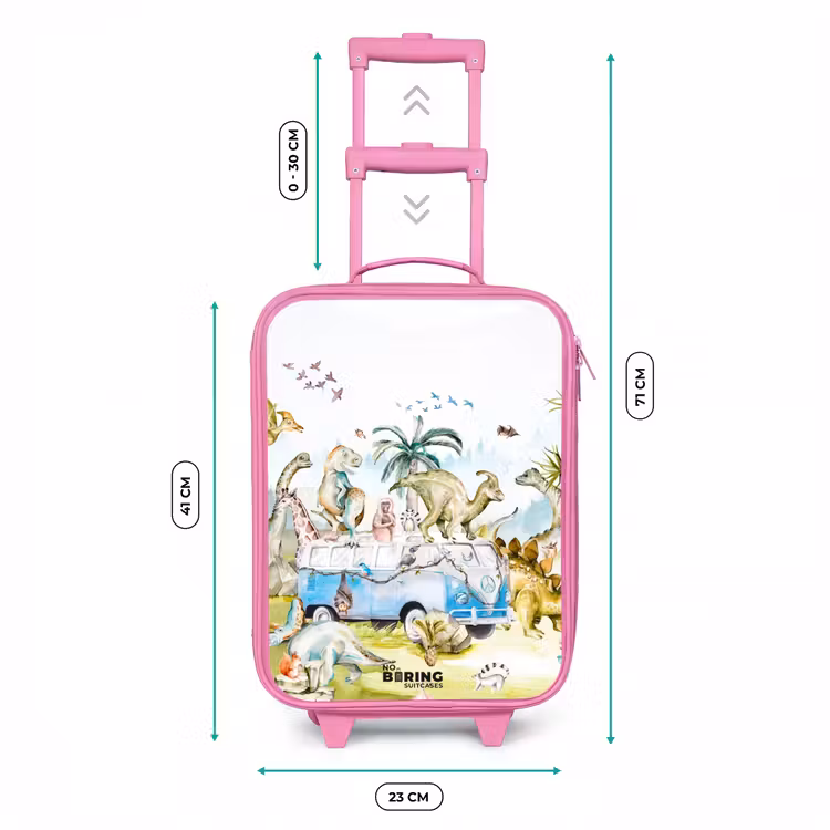 Valise enfant - Rose - Fourgon avec dinos — 6