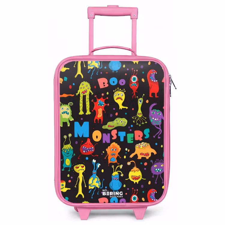 Valise enfant - Rose - Modèle de monstres — 1