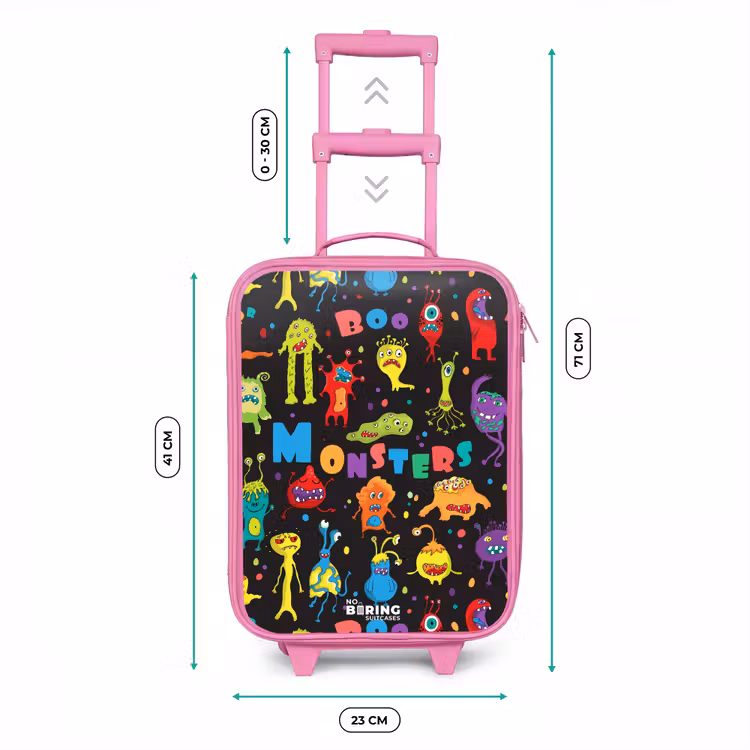 Valise enfant - Rose - Modèle de monstres — 6