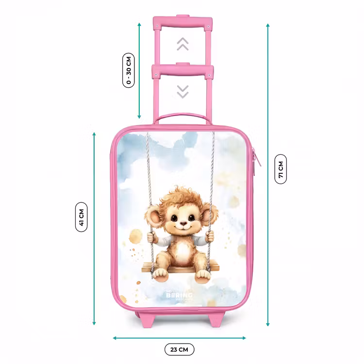 Valise enfant - Rose - Singe à bascule à l'aquarelle — 6