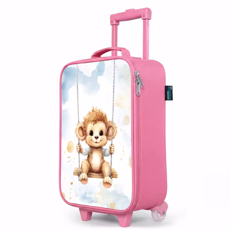Valise enfant - Rose - Singe à bascule à l'aquarelle — 8