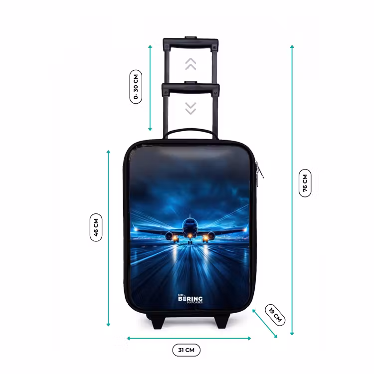 Valise enfant - Décollage d'un avion dans un paysage nocturne futuriste — 7