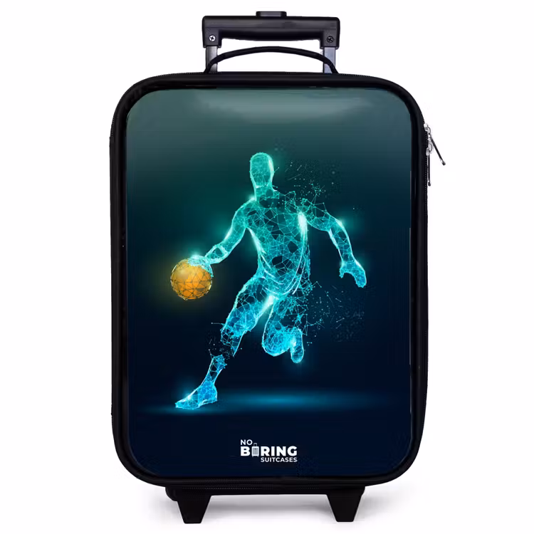 Valise enfant - Joueur de basket-ball en action de dribble au néon — 1