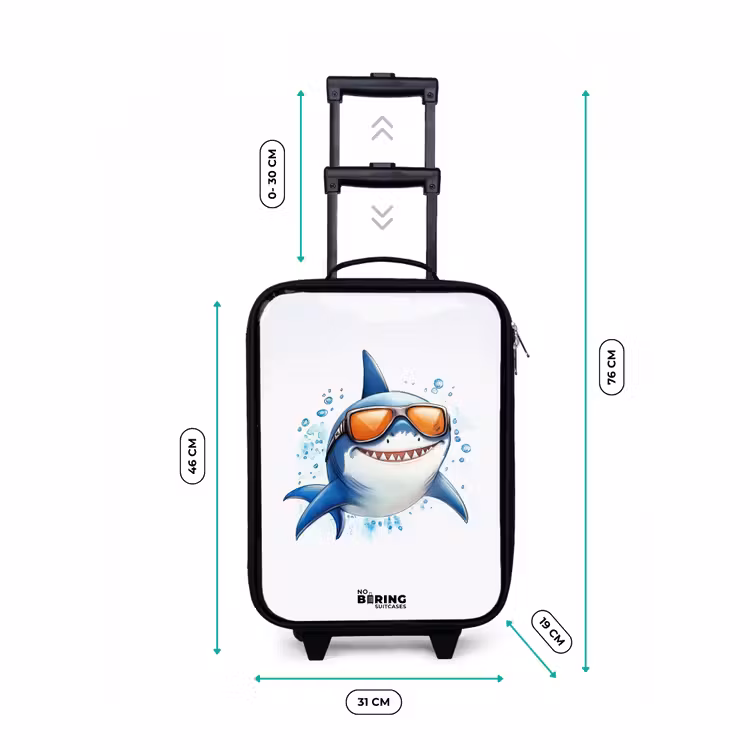 Valise enfant - Requin cool avec des lunettes de soleil dans l'eau — 7