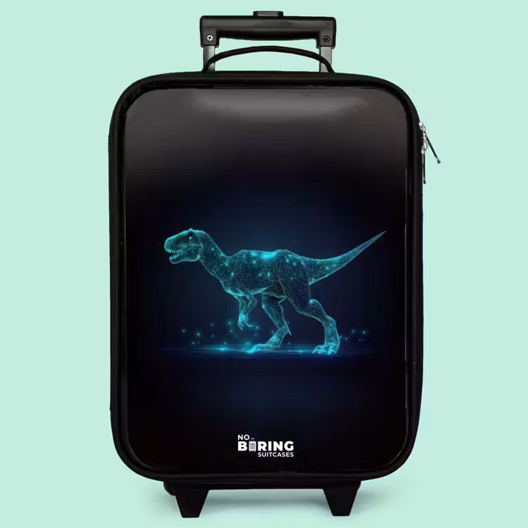 Valise enfant - T-Rex numérique dans un champ de lumière bleue — 3