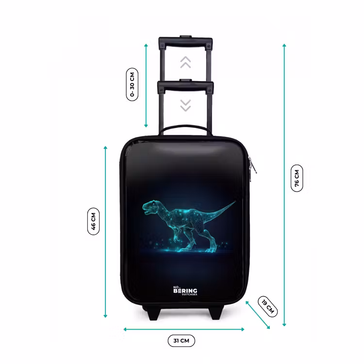 Valise enfant - T-Rex numérique dans un champ de lumière bleue — 7