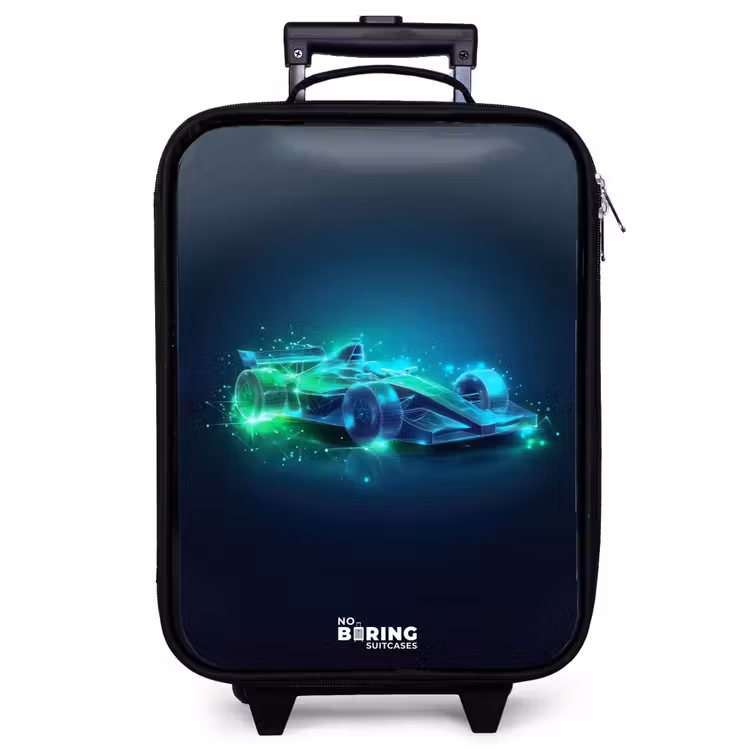 Valise enfant - Voiture de course néon en style numérique — 1