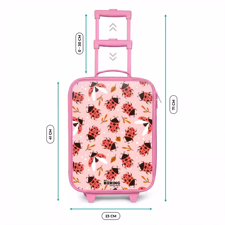 Valise enfant - Rose - Coccinelles rouges sur fond rose — 6