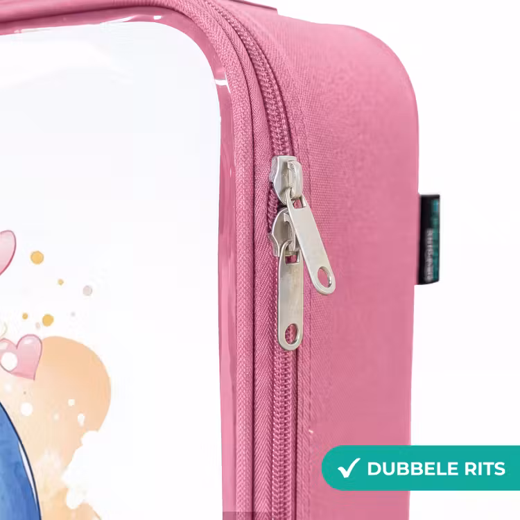 Valise enfant - Rose - Flamant rose et dauphin bleu sur une plage — 7