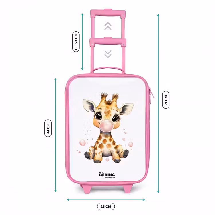 Valise enfant - Rose - Girafe avec boule de gomme rose — 6