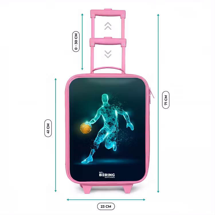 Valise enfant - Rose - Joueur de basket-ball en action de dribble au néon — 6