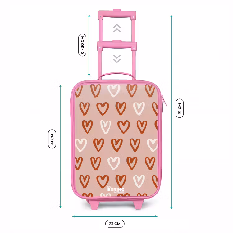 Valise enfant - Rose - Motif de cœur en rose et blanc — 6