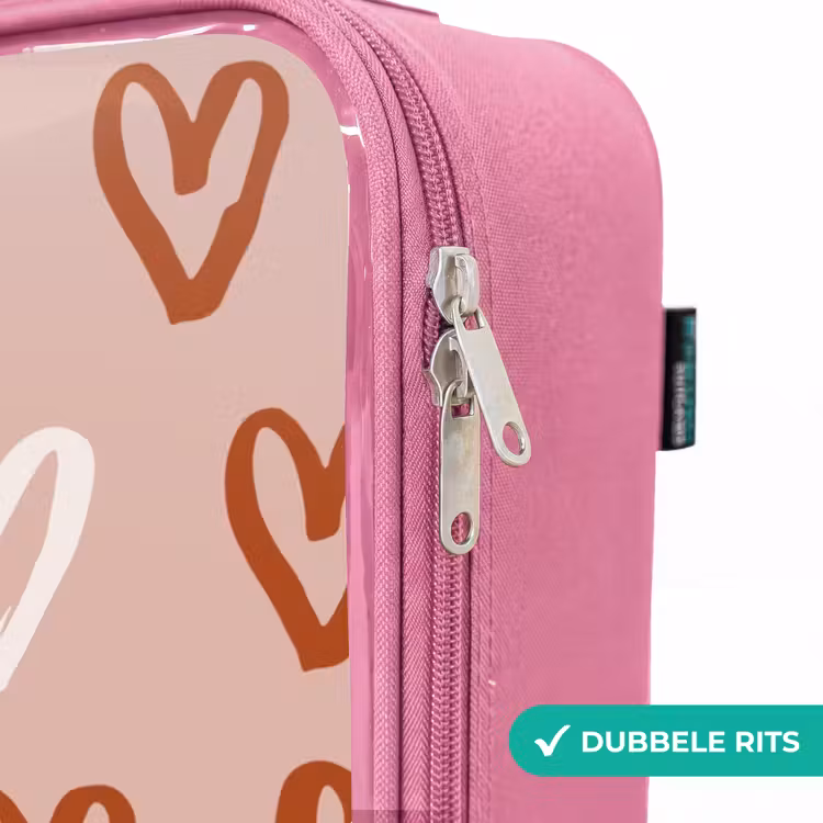 Valise enfant - Rose - Motif de cœur en rose et blanc — 7