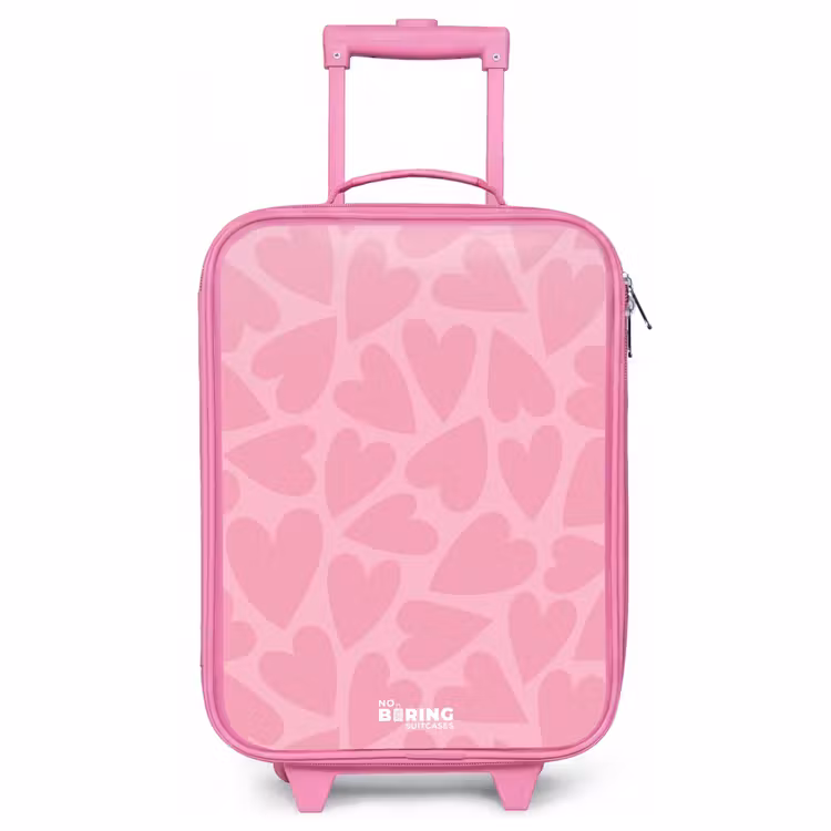 Valise enfant - Rose - Motif de cœurs roses — 1