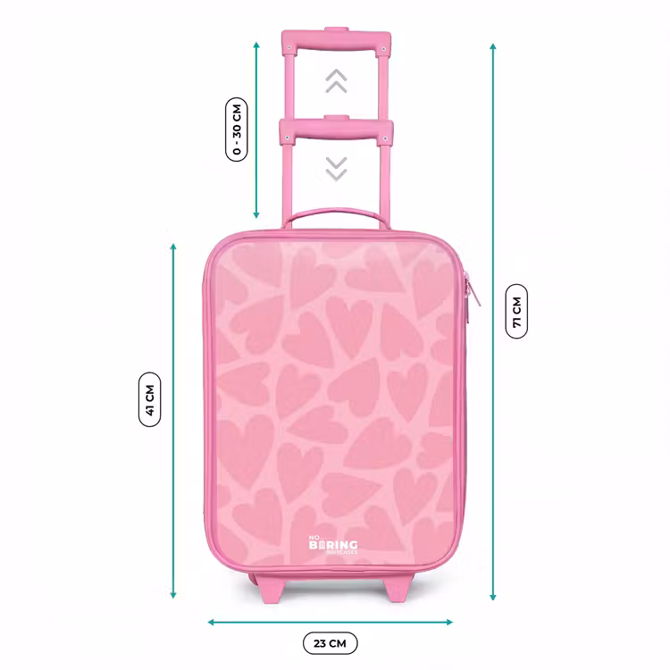 Valise enfant - Rose - Motif de cœurs roses — 6