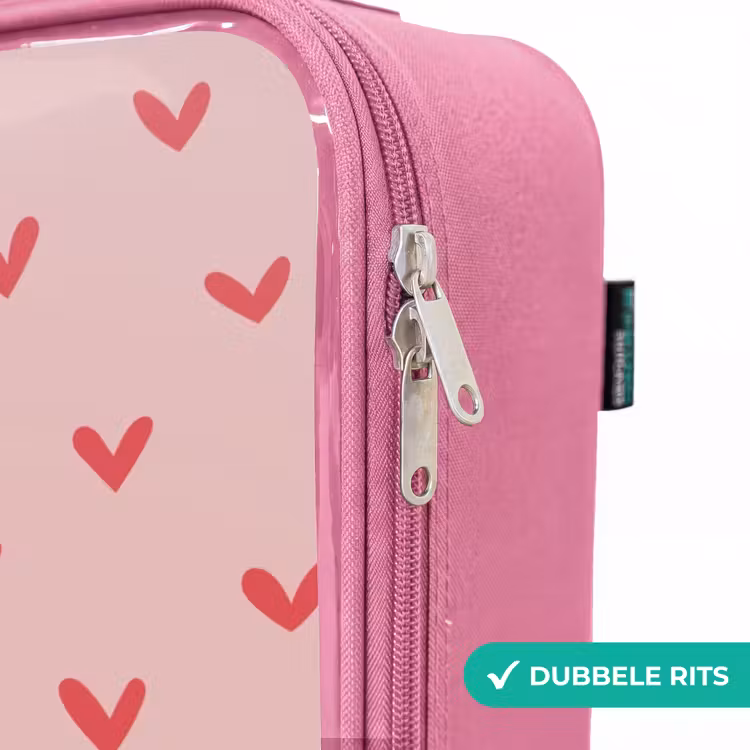 Valise enfant - Rose - Motif en forme de cœur avec des couleurs roses — 7