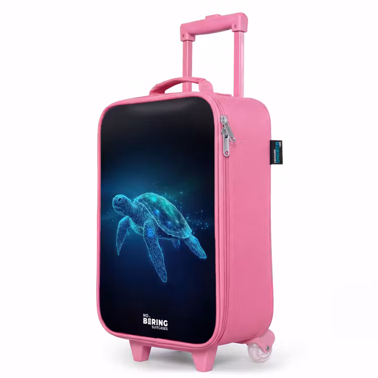 Valise enfant - Rose - Tortue lumineuse dans l'océan numérique — 8