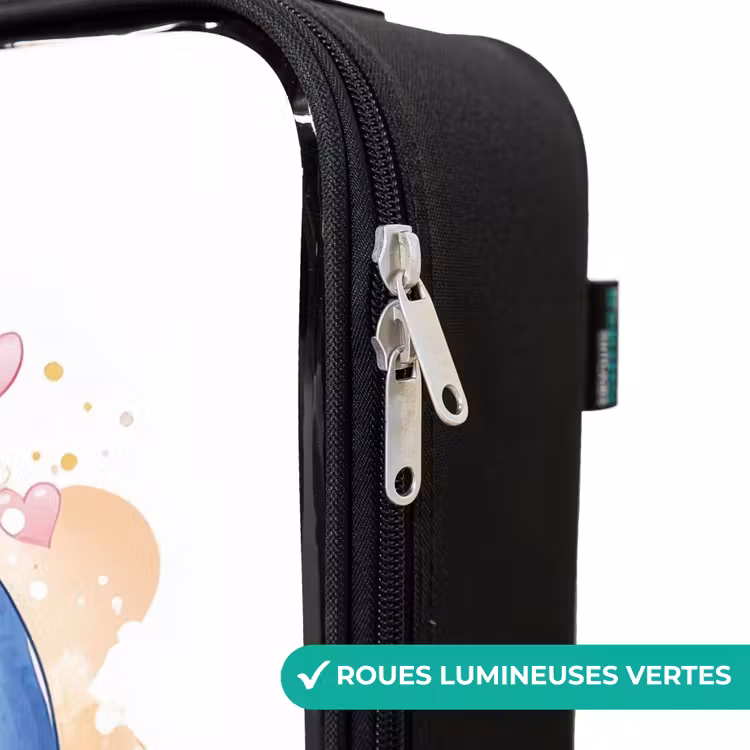Valise enfant - Flamant rose et dauphin bleu sur une plage — 6