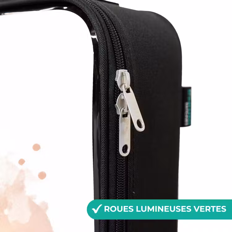 Valise enfant - Licorne à la crinière rose parmi des fleurs pastel — 6