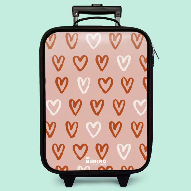 Valise enfant - Motif de cœur en rose et blanc — 3