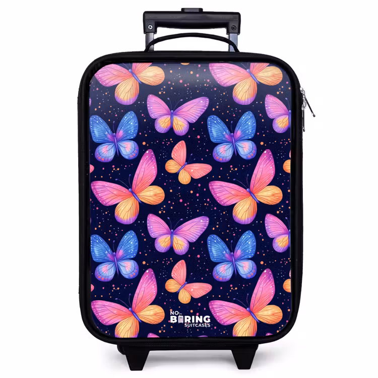 Valise enfant - Papillons colorés en rose et bleu — 1