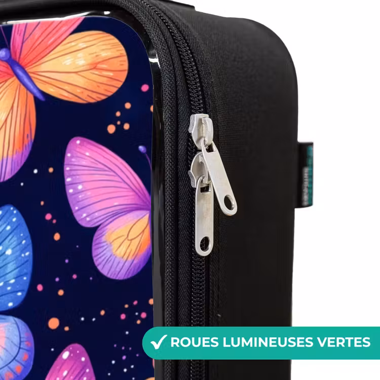 Valise enfant - Papillons colorés en rose et bleu — 6