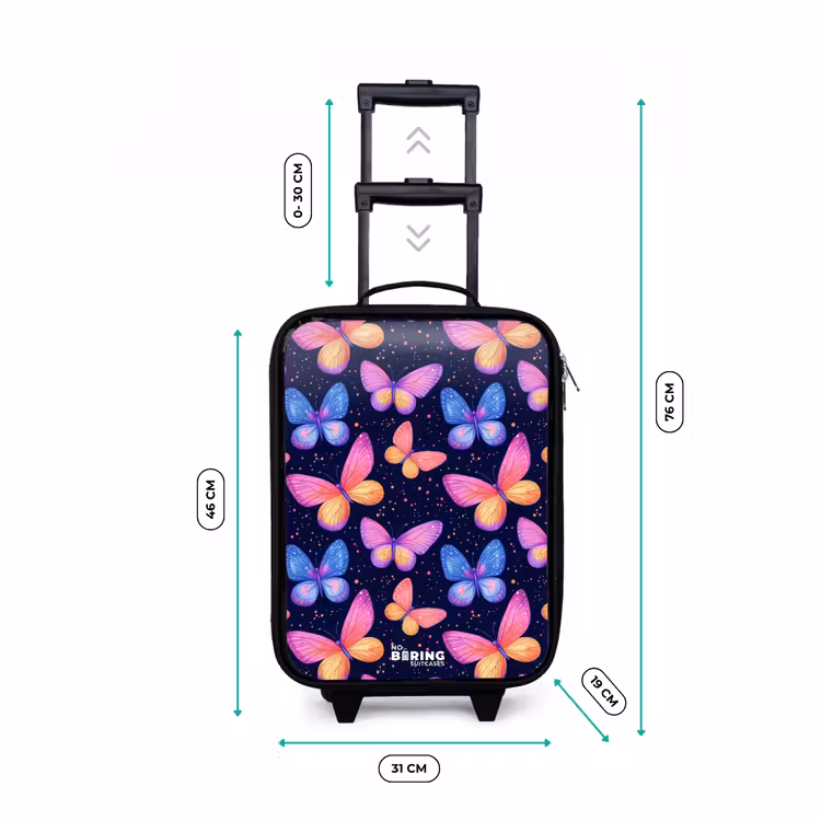 Valise enfant - Papillons colorés en rose et bleu — 7