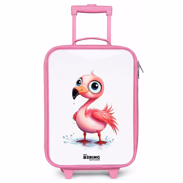 Valise enfant - Rose - Flamant rose dans l'eau — 1