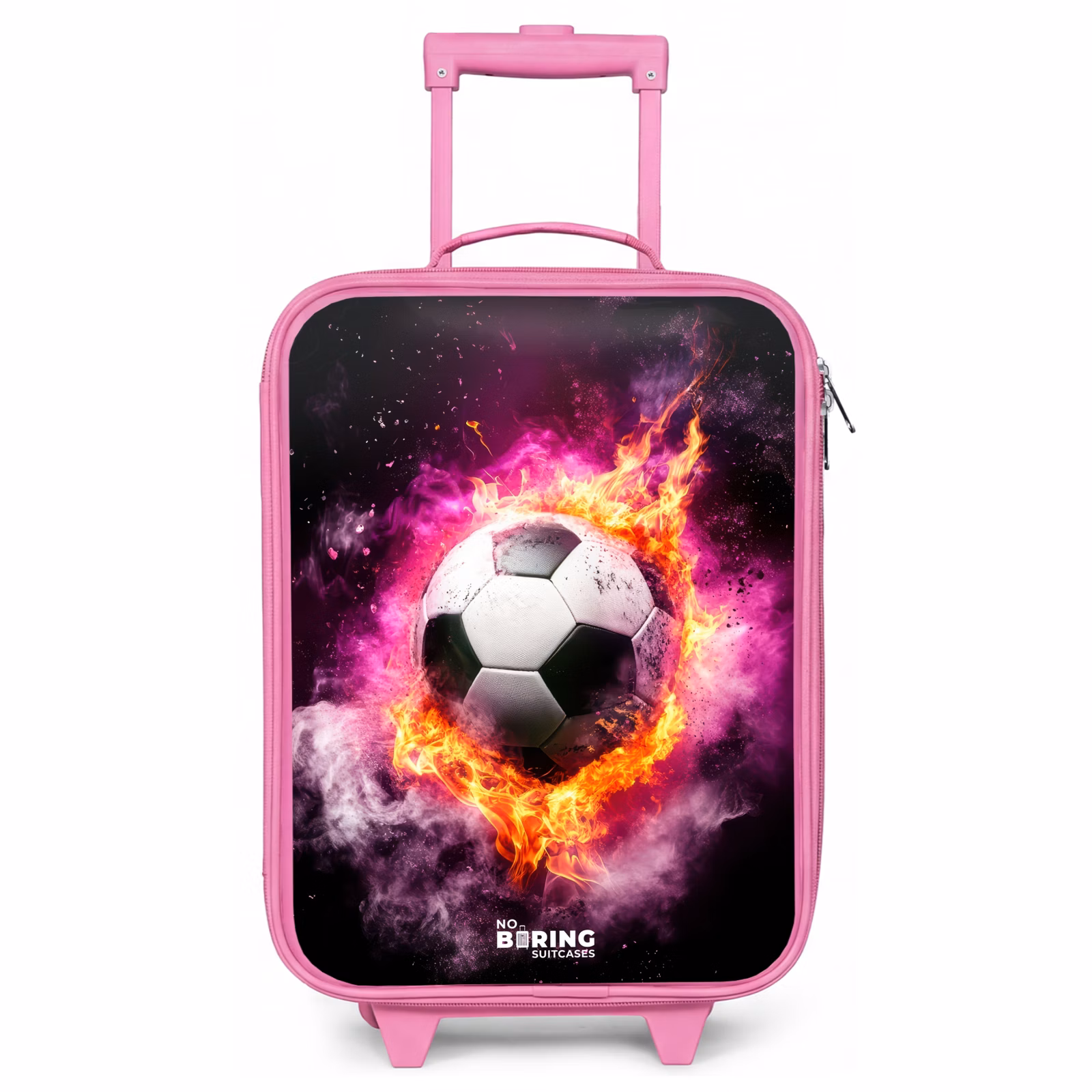 Valise enfant - Rose - Le football dans l'explosion d'un incendie rose — 1