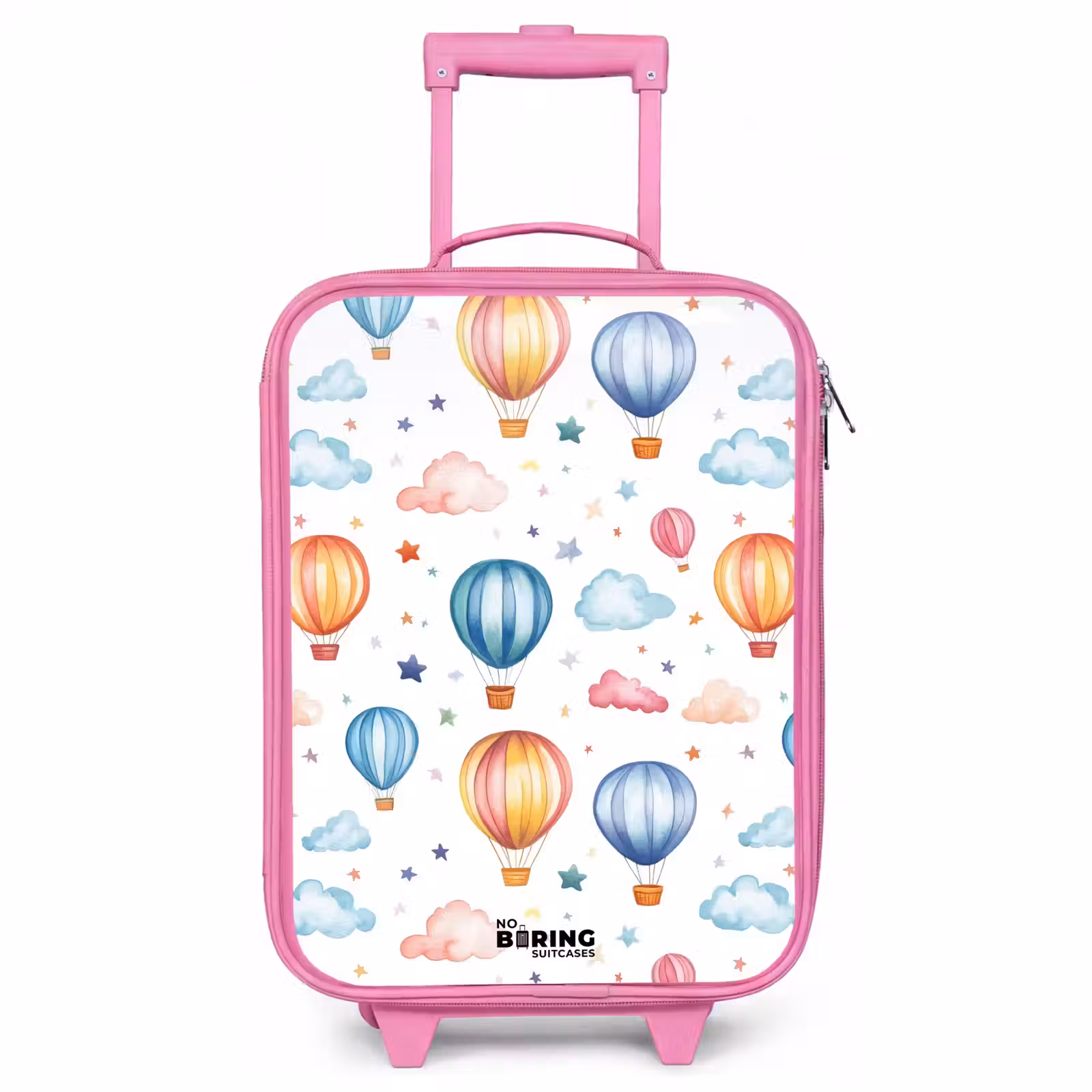 Valise enfant - Rose - Montgolfières colorées avec étoiles et nuages — 1