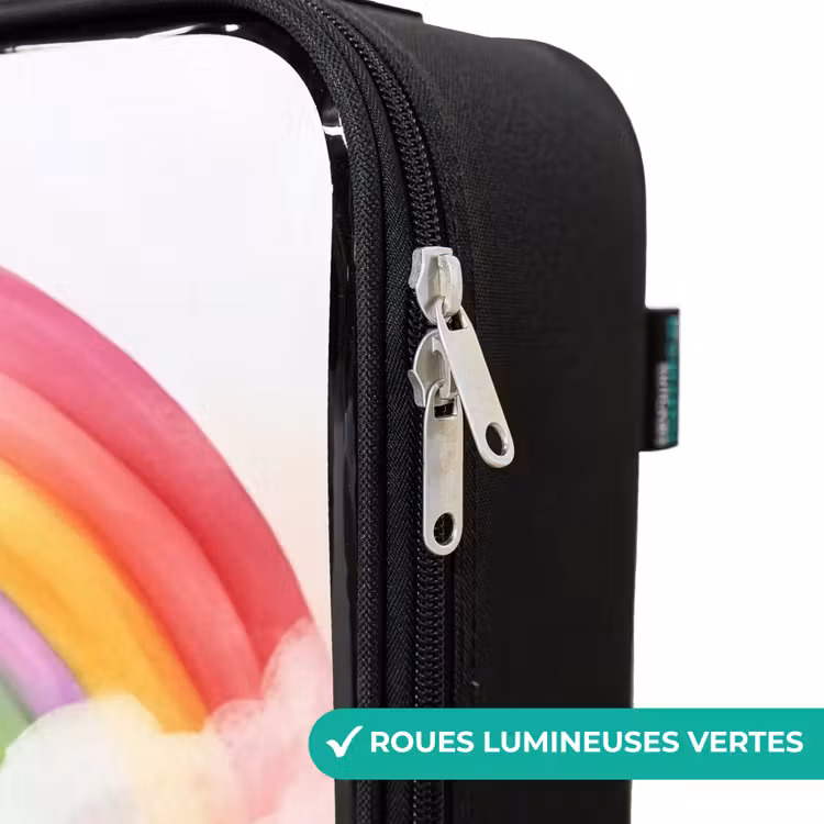Valise enfant - Fille avec un dragon violet sous un arc-en-ciel — 6