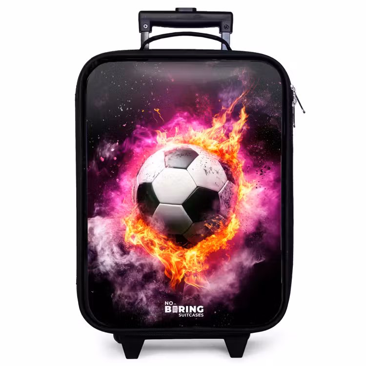 Valise enfant - Le football dans l'explosion d'un incendie rose — 1