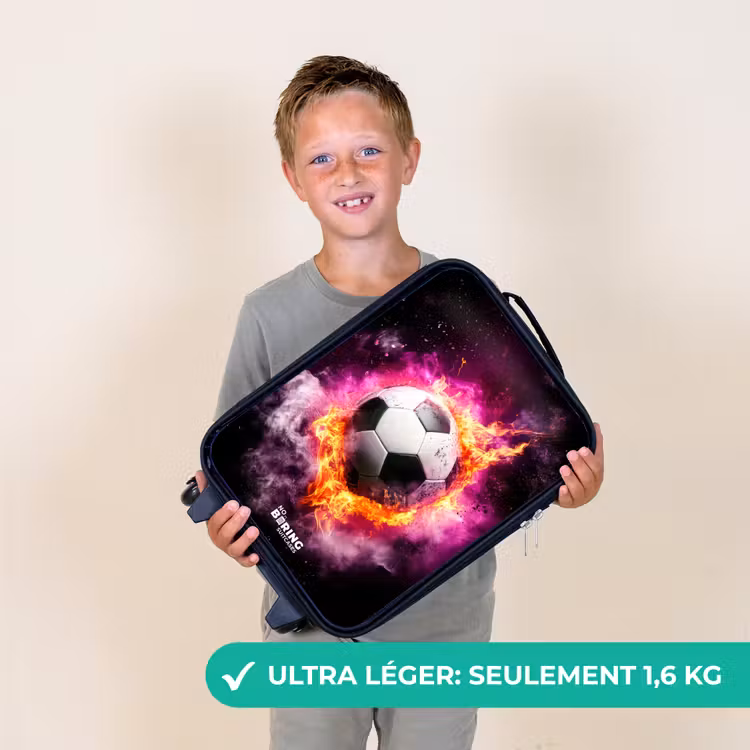Valise enfant - Le football dans l'explosion d'un incendie rose — 2