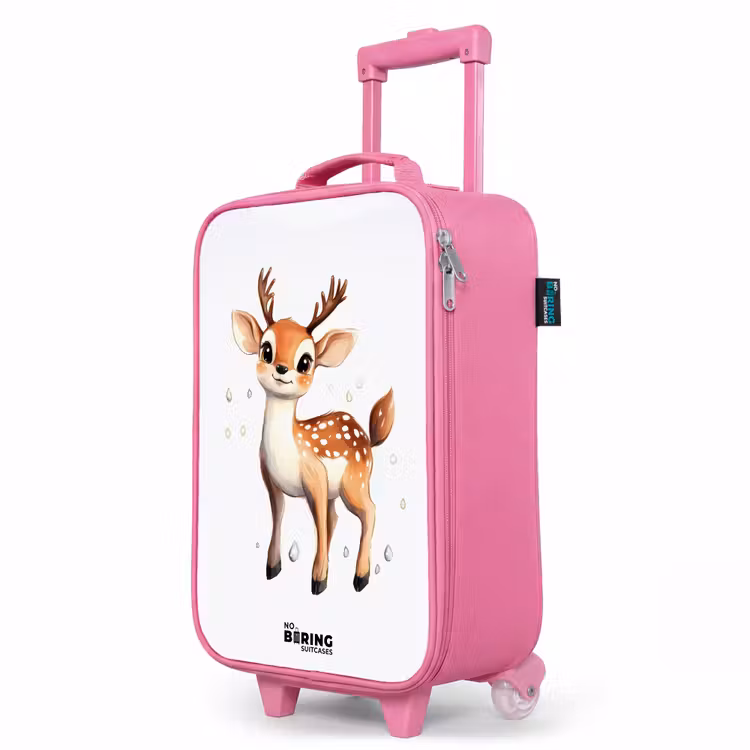 Valise enfant - Rose - Jeune cerf avec des bois et des points blancs — 8