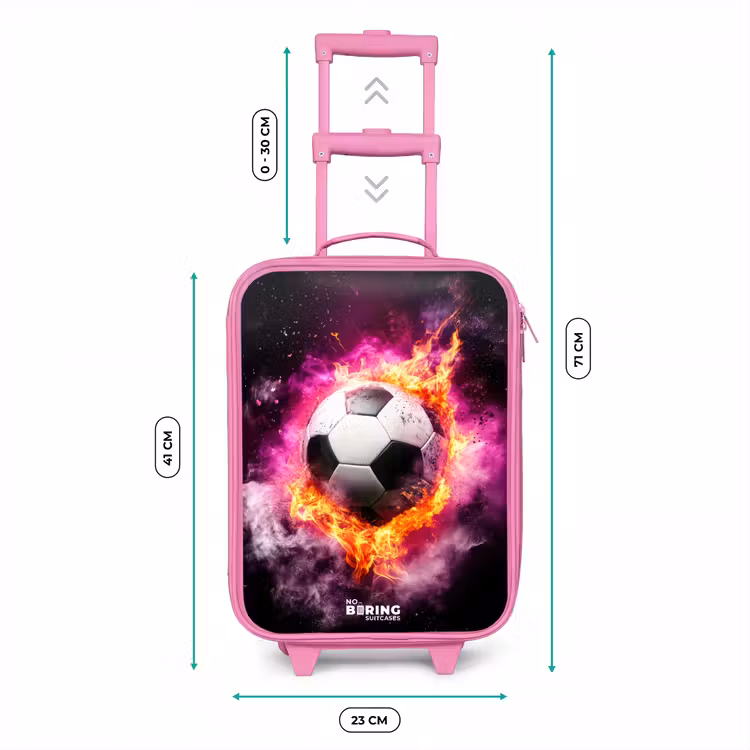 Valise enfant - Rose - Le football dans l'explosion d'un incendie rose — 6