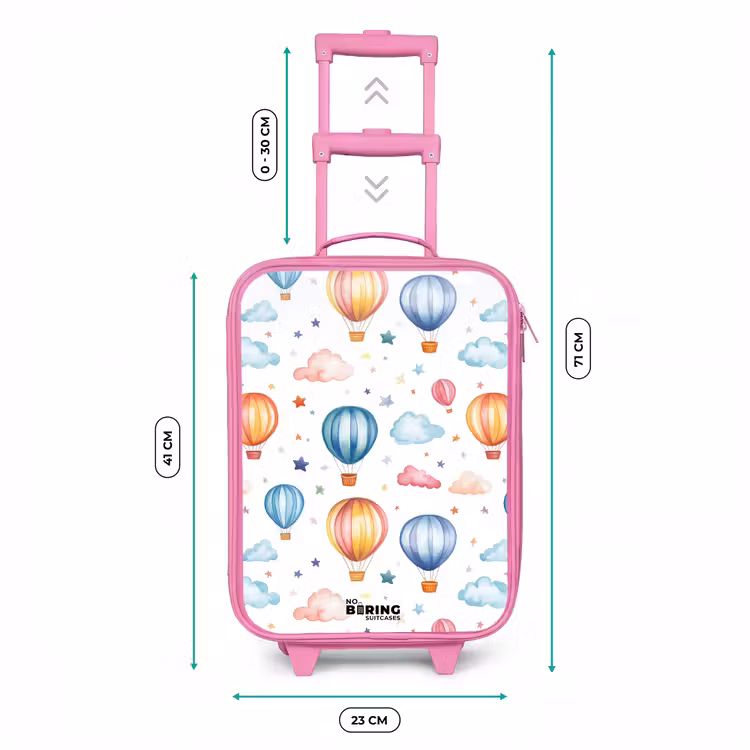 Valise enfant - Rose - Montgolfières colorées avec étoiles et nuages — 6
