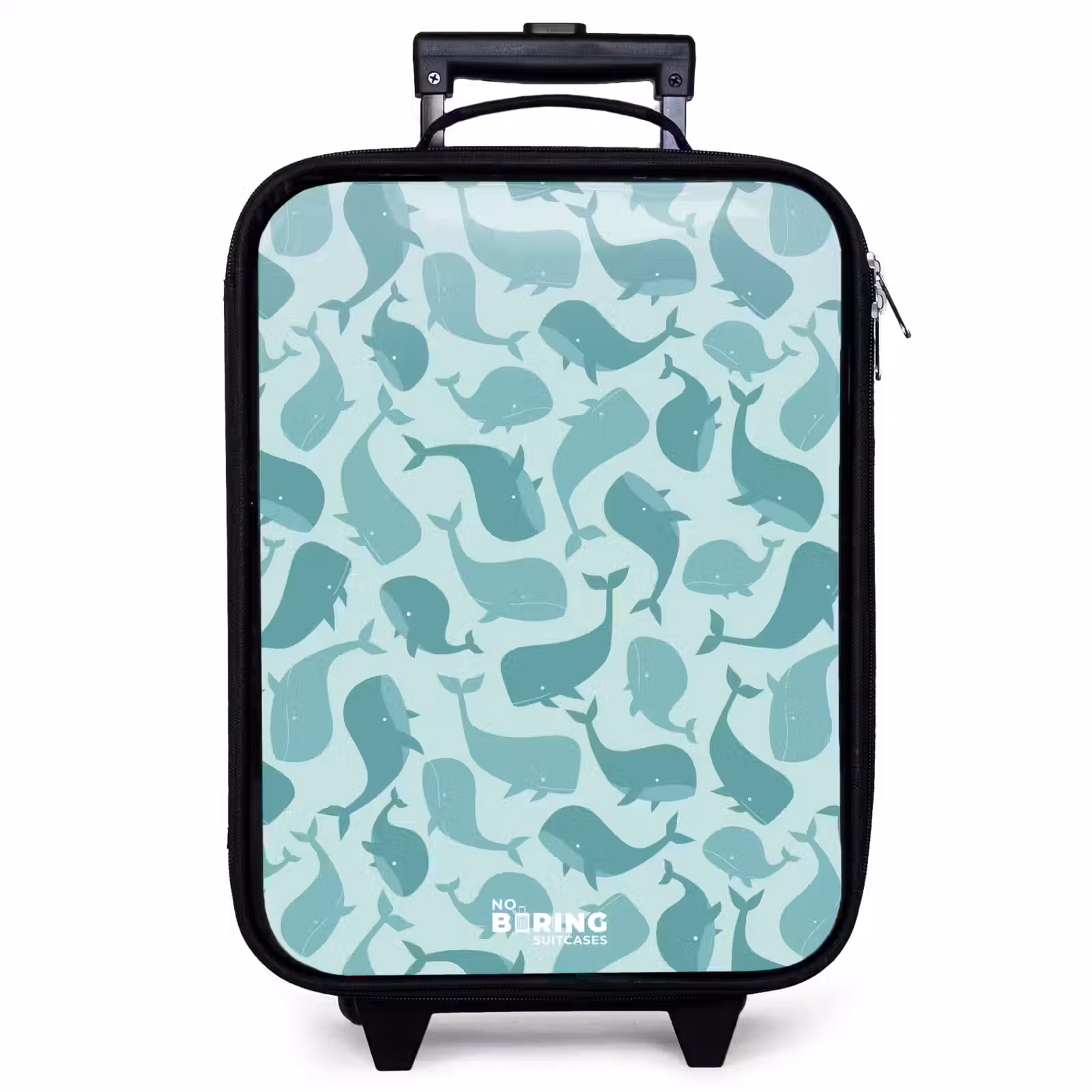 Valise enfant - Baleines stylisées dans des tons de vert de mer — 1