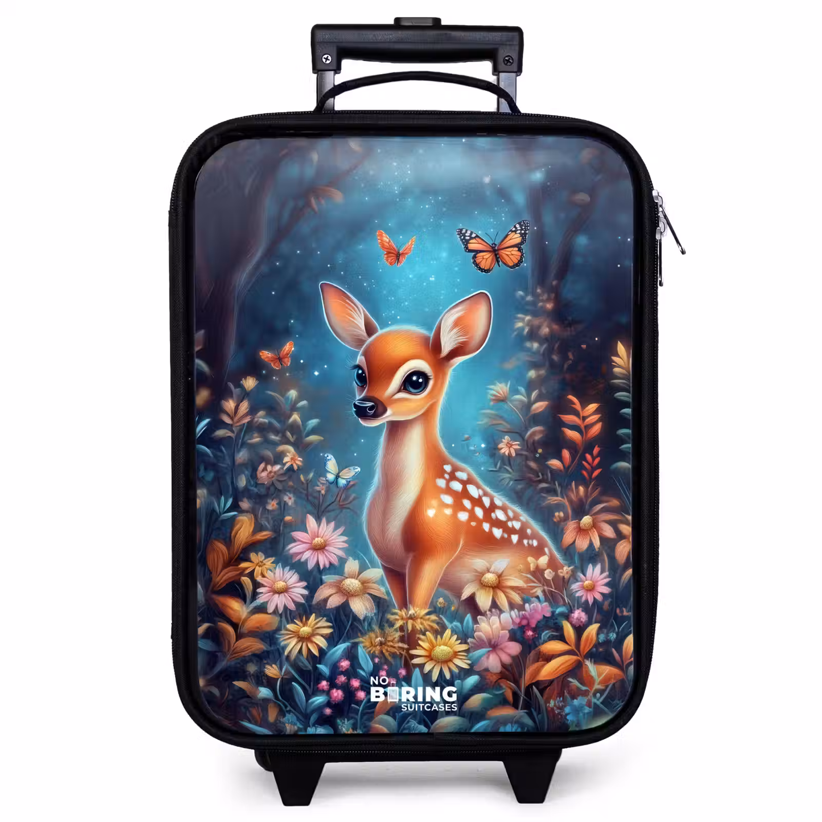 Valise enfant - Cerf parmi les fleurs dans une forêt enchantée — 1