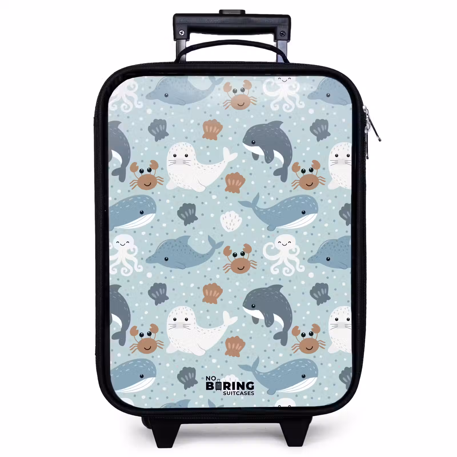 Valise enfant - Motif d'animaux marins avec dauphins, phoques et crabes — 1