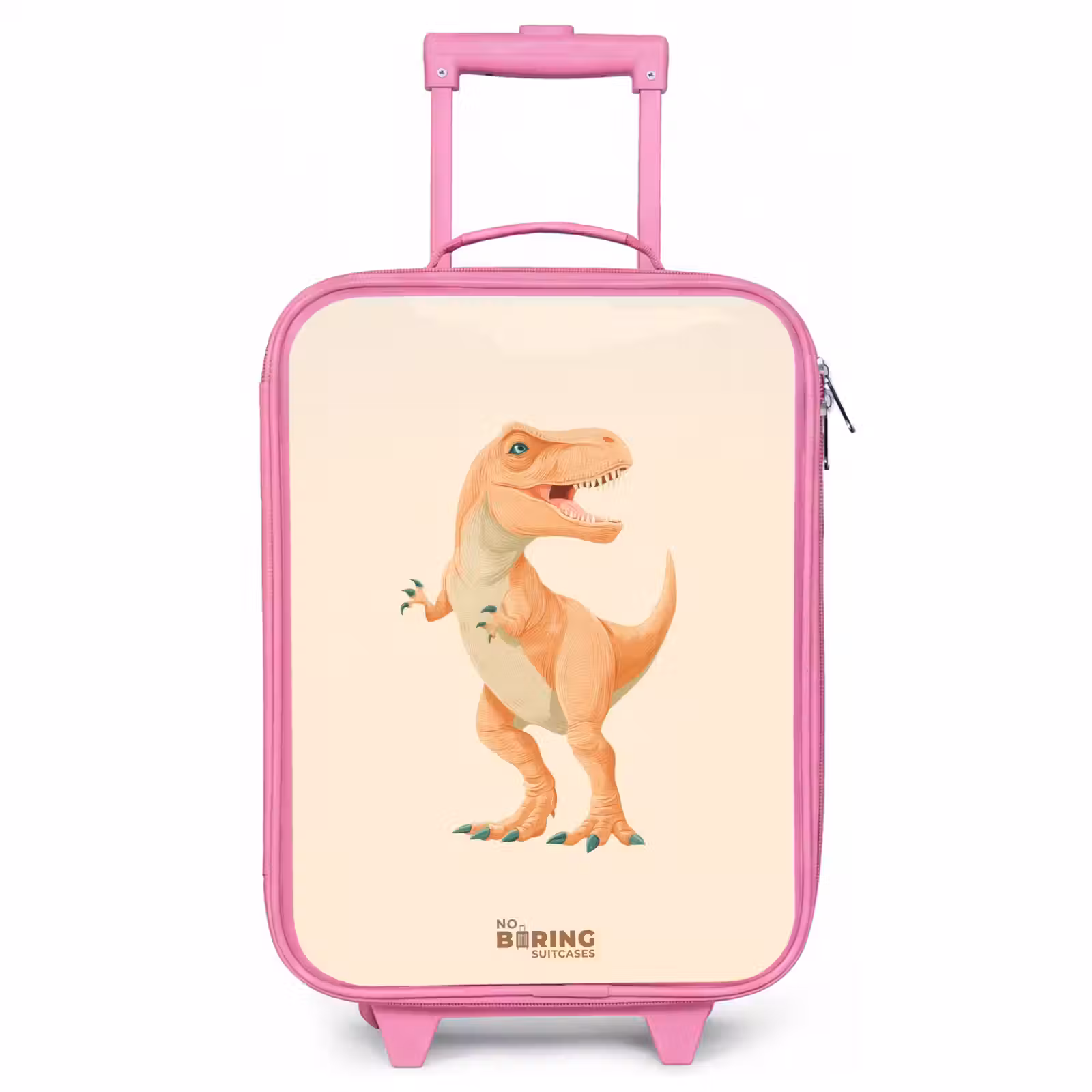 Valise enfant - Rose - Dino T-rex en couleur orange — 1