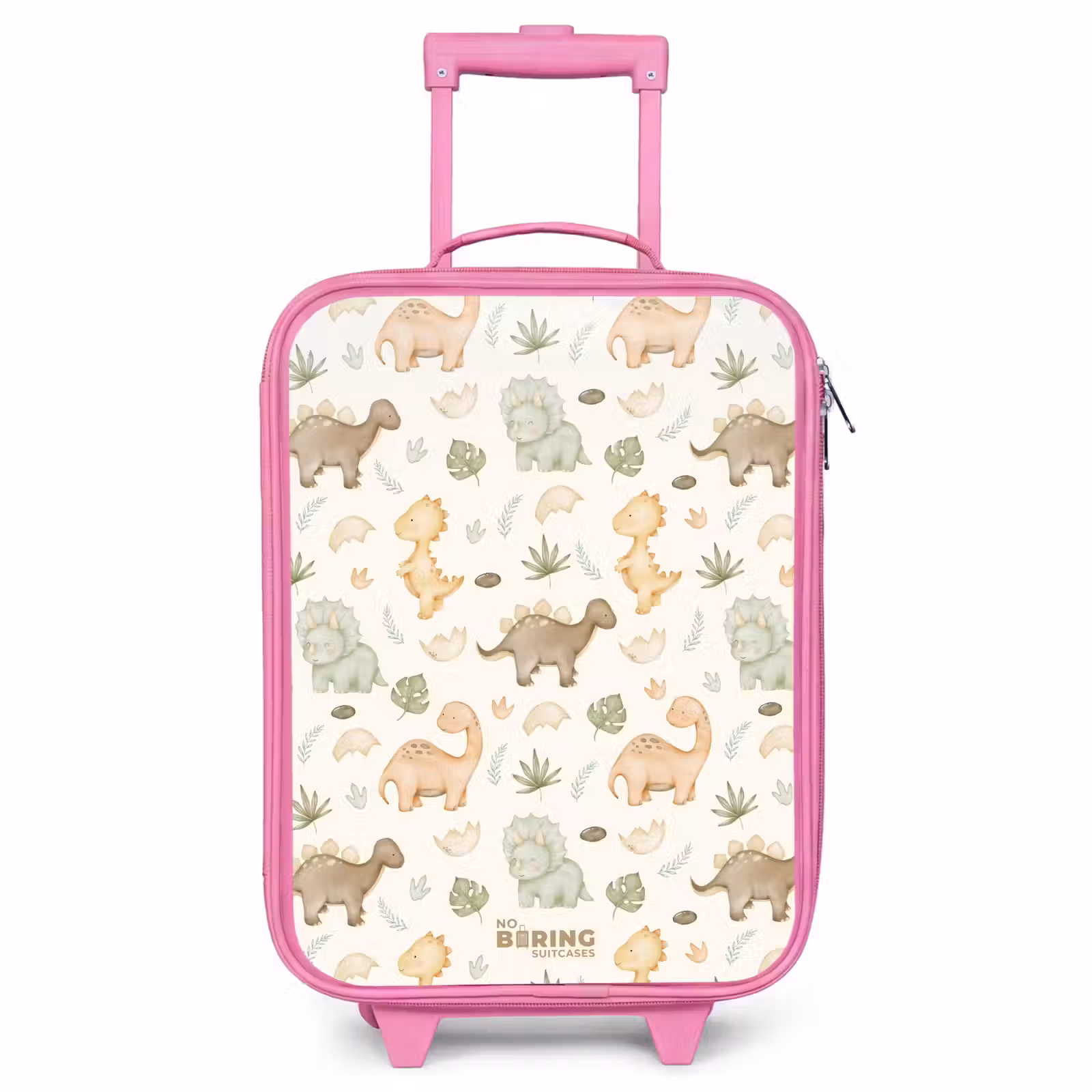 Valise enfant - Rose - Motif de dinosaures dans des couleurs pastel — 1