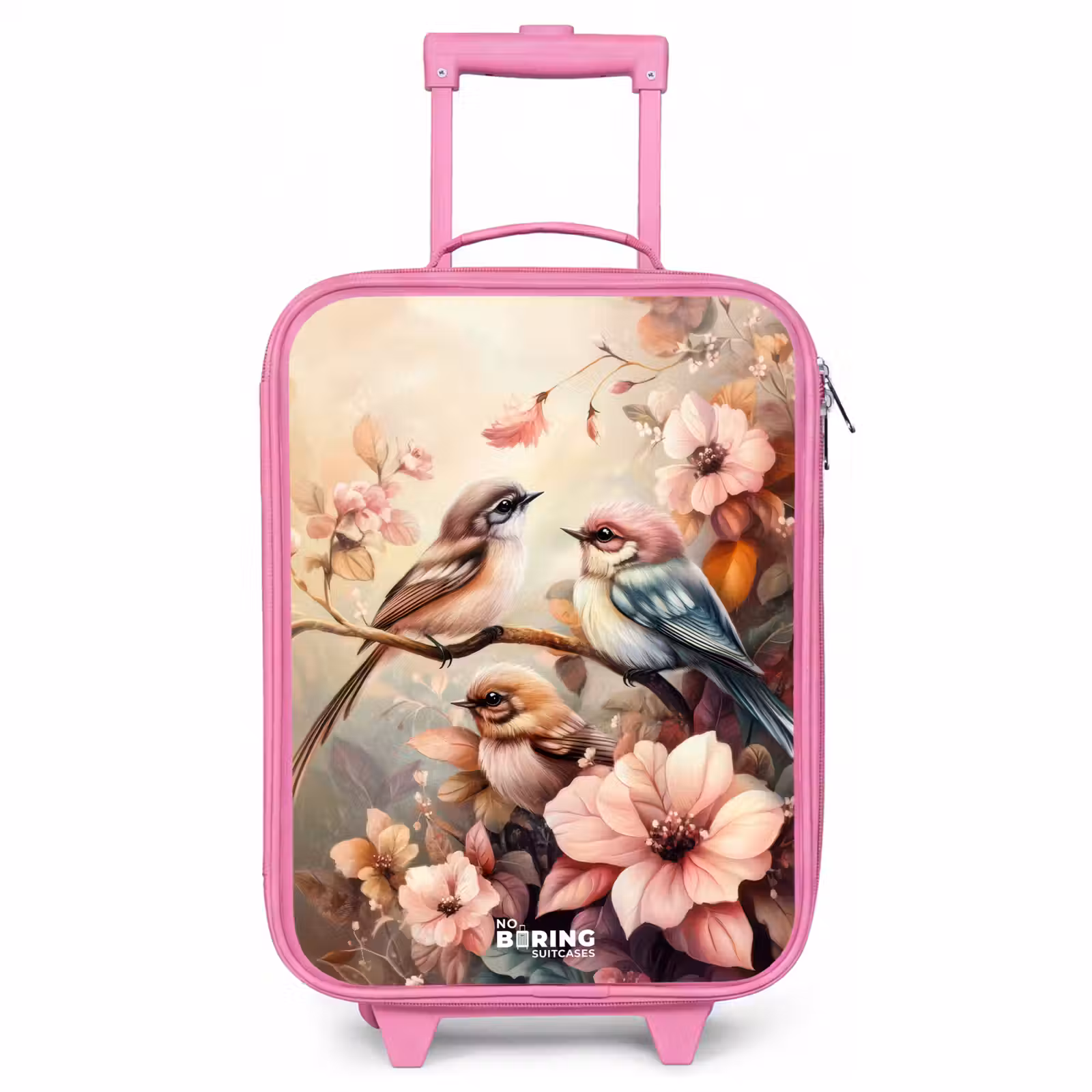 Valise enfant - Rose - Oiseaux aux fleurs roses — 1