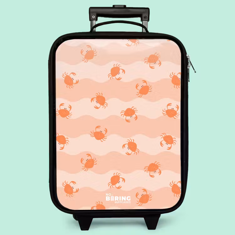 Valise enfant - Crabes orange sur fond ondulé — 3