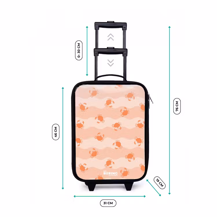 Valise enfant - Crabes orange sur fond ondulé — 7